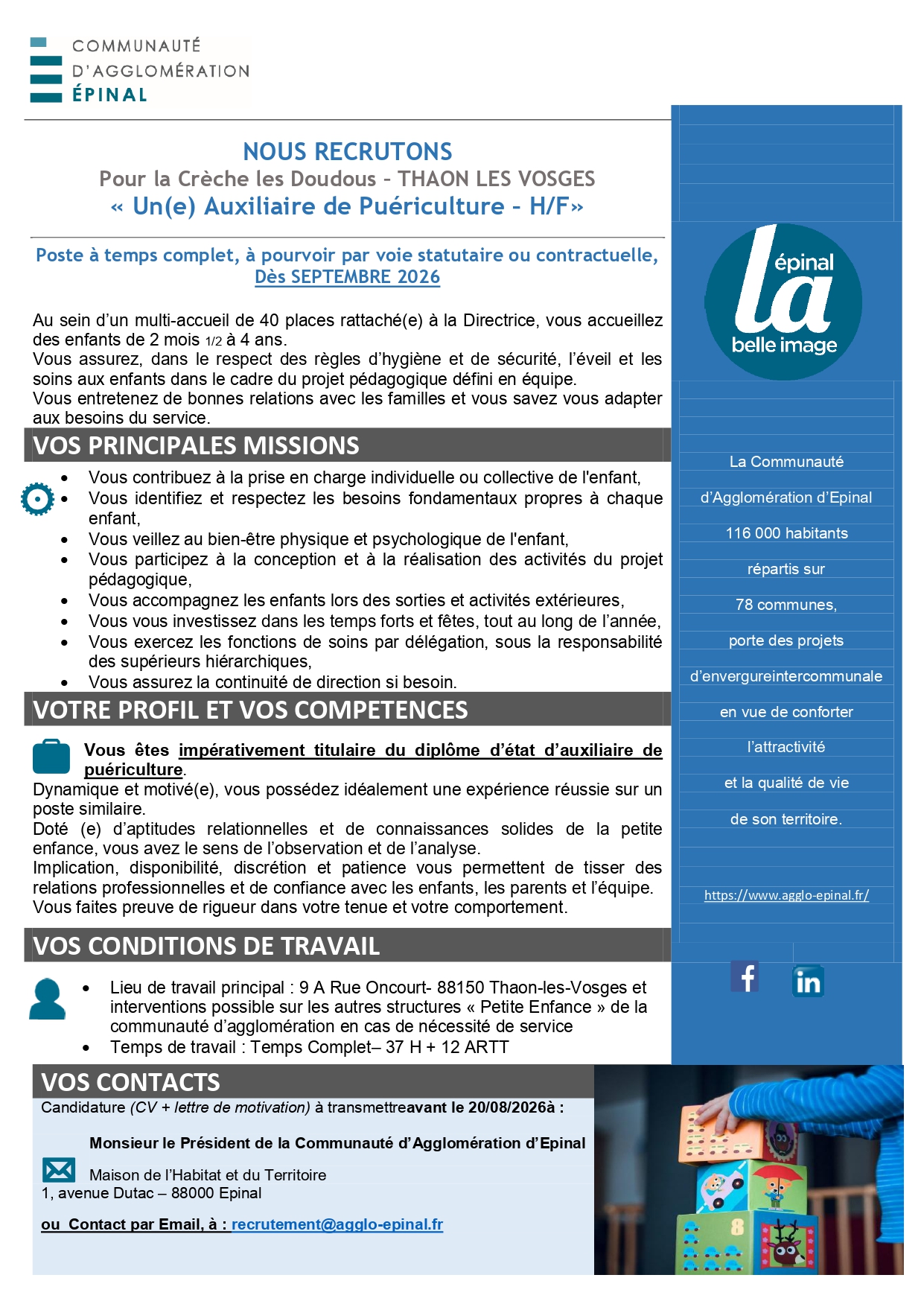 Un(e) Auxiliaire de Puériculture