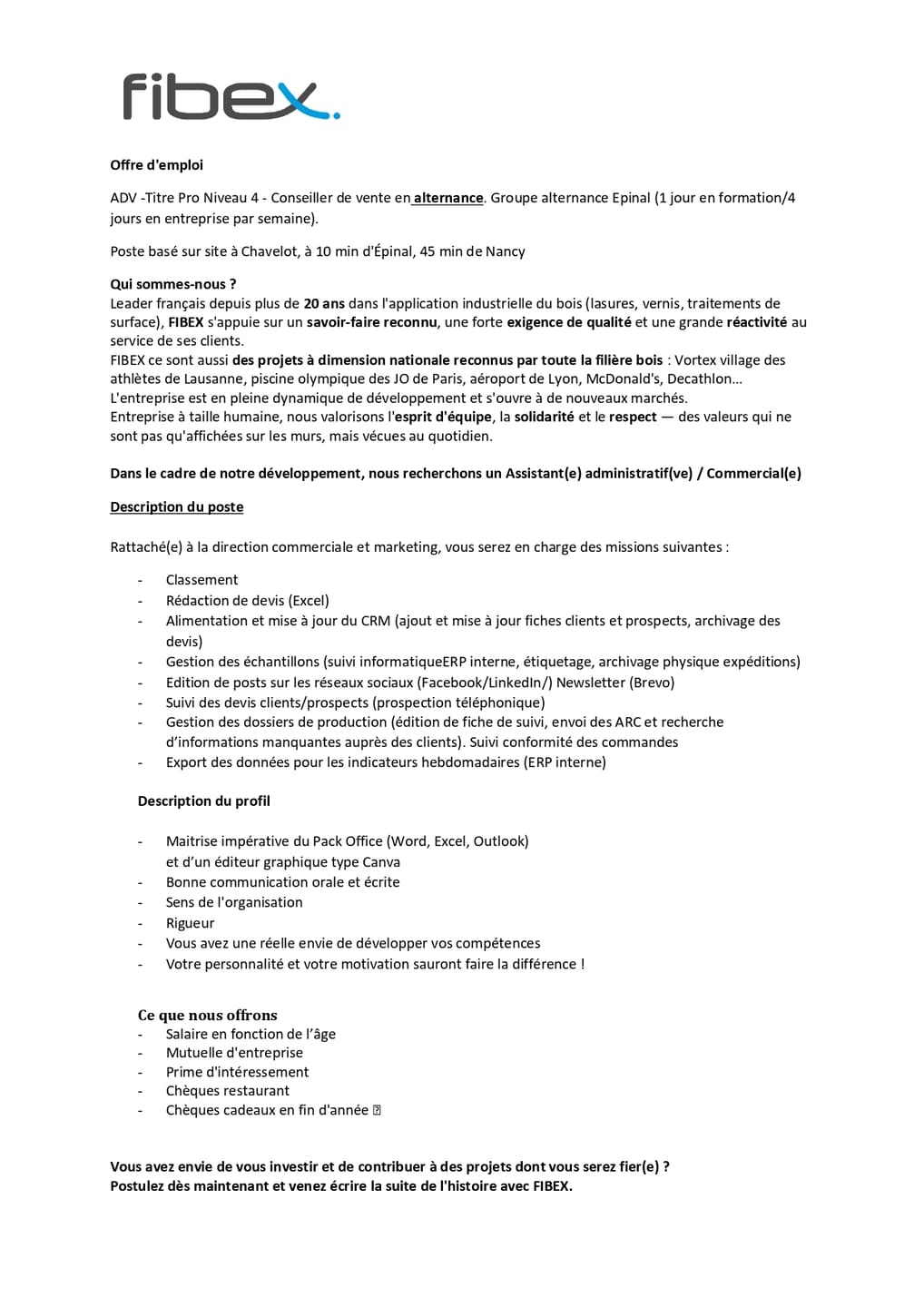 Conseiller de vente en alternance